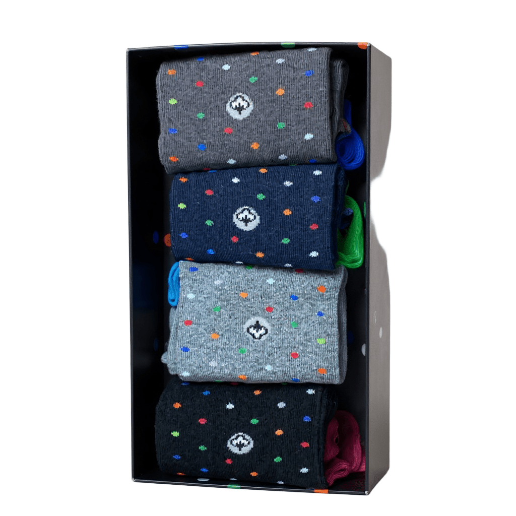 Men’s Cotton Crew Dress Socks – Breathable, Soft & Silky Comfort - 4 Pair Boxed Set - Ready for Gift Giving! - Wear Sierra