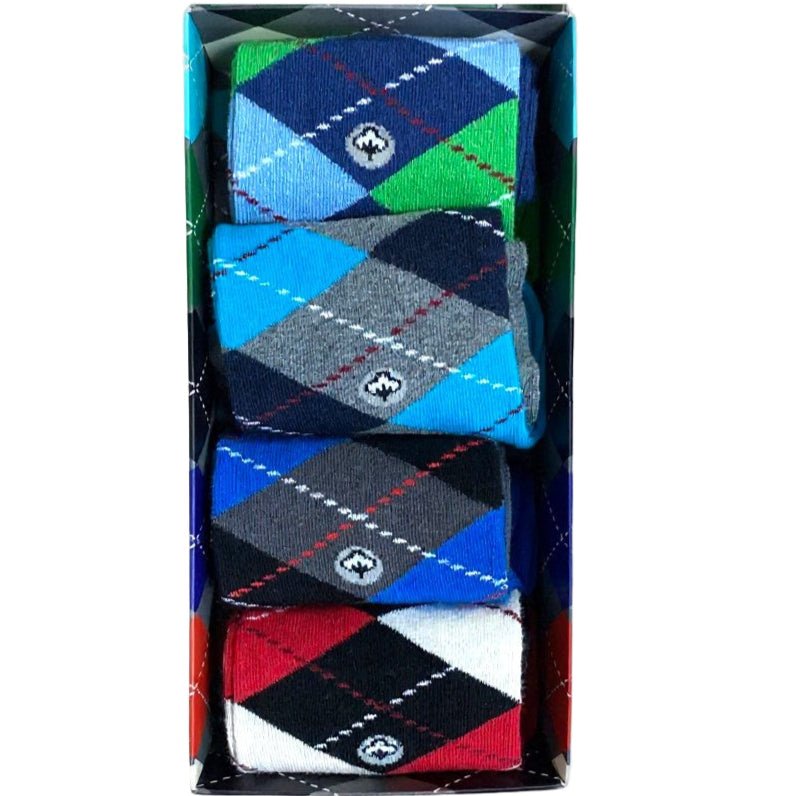Men’s Cotton Crew Dress Socks – Breathable, Soft & Silky Comfort - 4 Pair Boxed Set - Ready for Gift Giving! - Wear Sierra