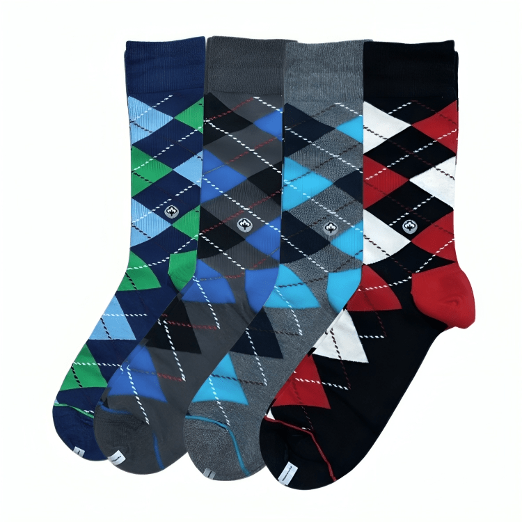 Men’s Cotton Crew Dress Socks – Breathable, Soft & Silky Comfort - 4 Pair Boxed Set - Ready for Gift Giving! - Wear Sierra