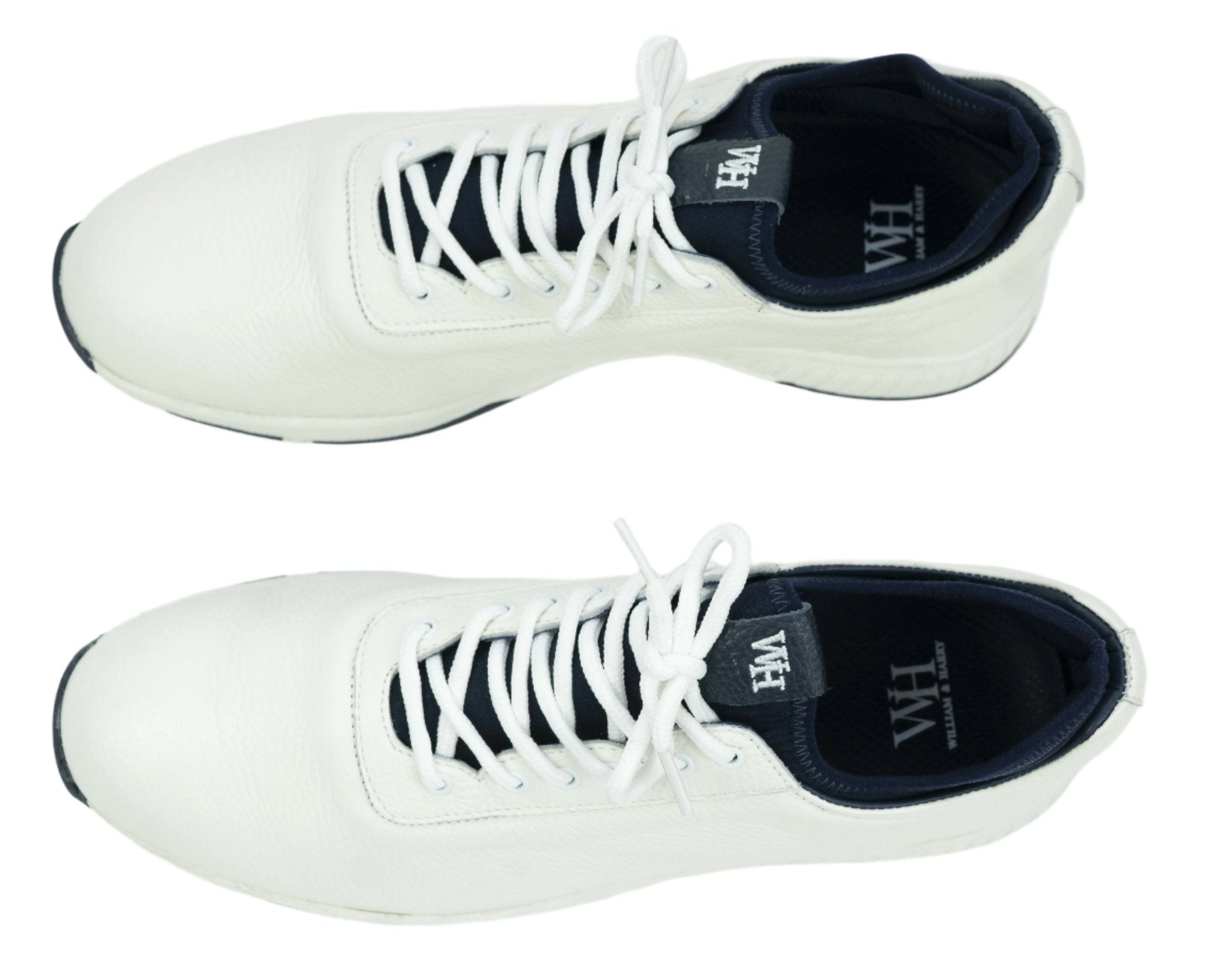 Men's Deerskin Ace Golf Shoes White & Navy - Wear Sierra