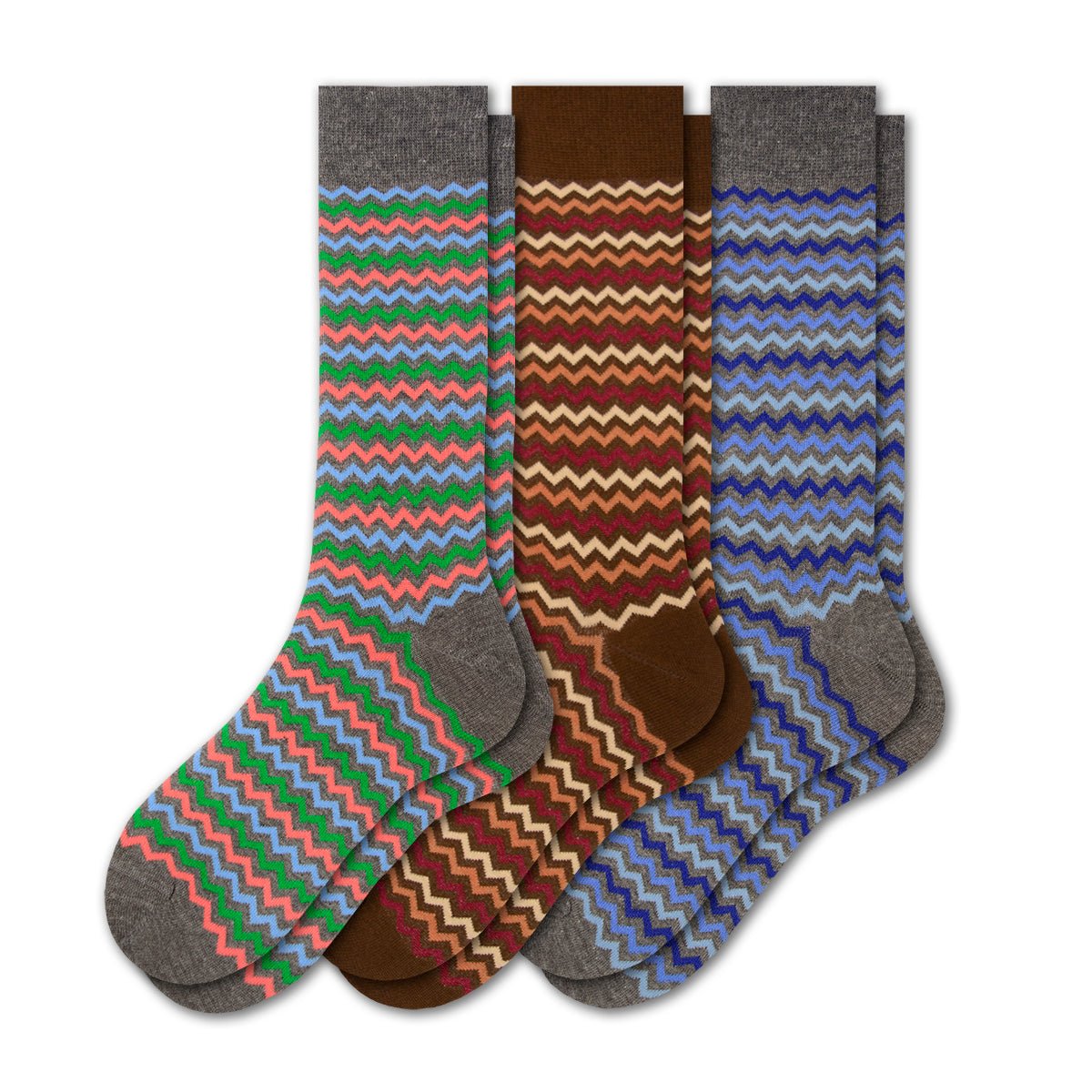 Men's Dressy Casual Socks in Soft, Combed Cotton Crew Multi-Pair Packs - Wear Sierra