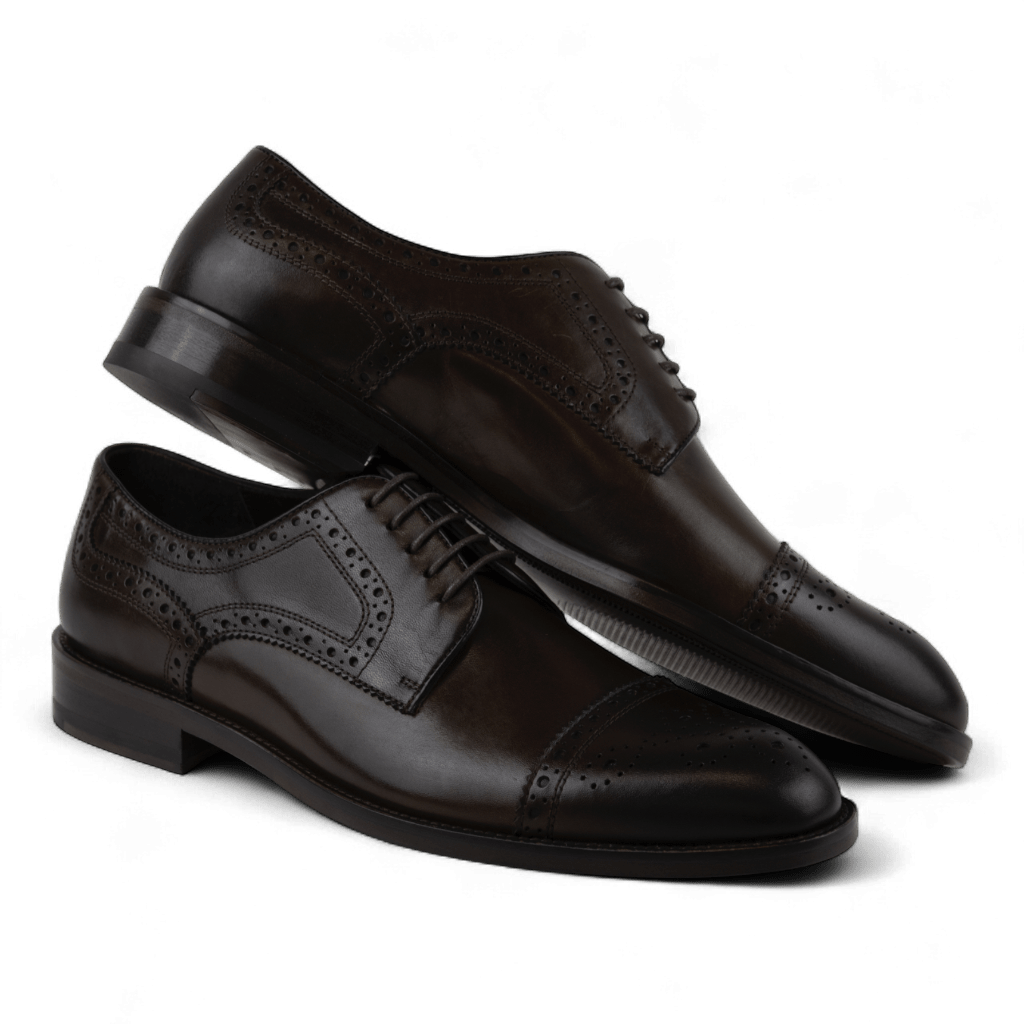 Men's Leather Brogue Derby Dress Shoes (Cicero Style) - Wear Sierra