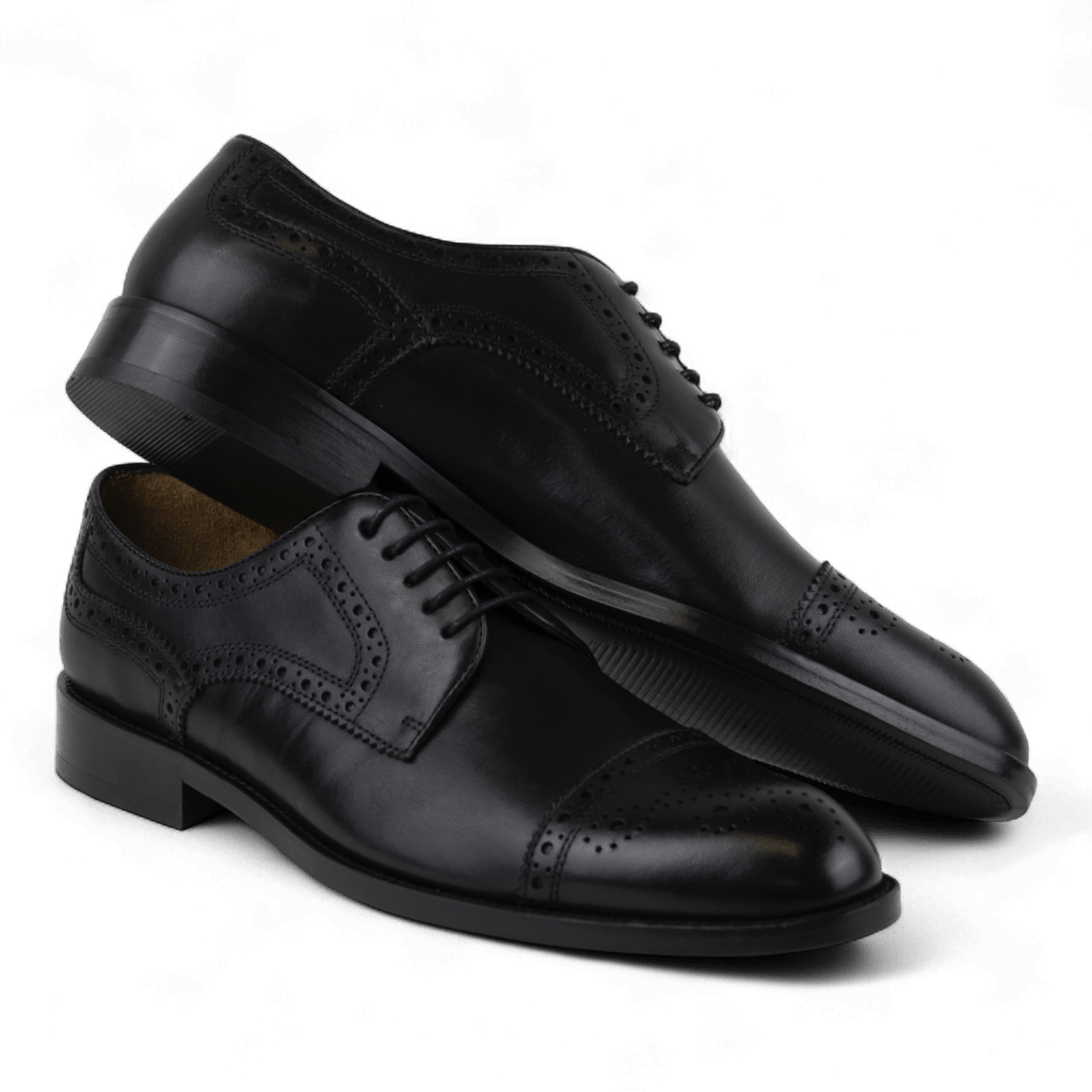 Men's Leather Brogue Derby Dress Shoes (Cicero Style) - Wear Sierra