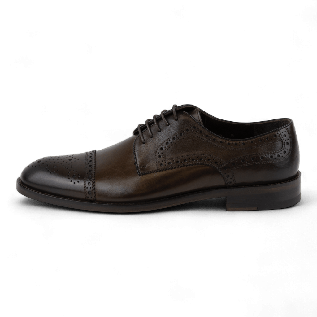 Men's Leather Brogue Derby Dress Shoes (Cicero Style) - Wear Sierra