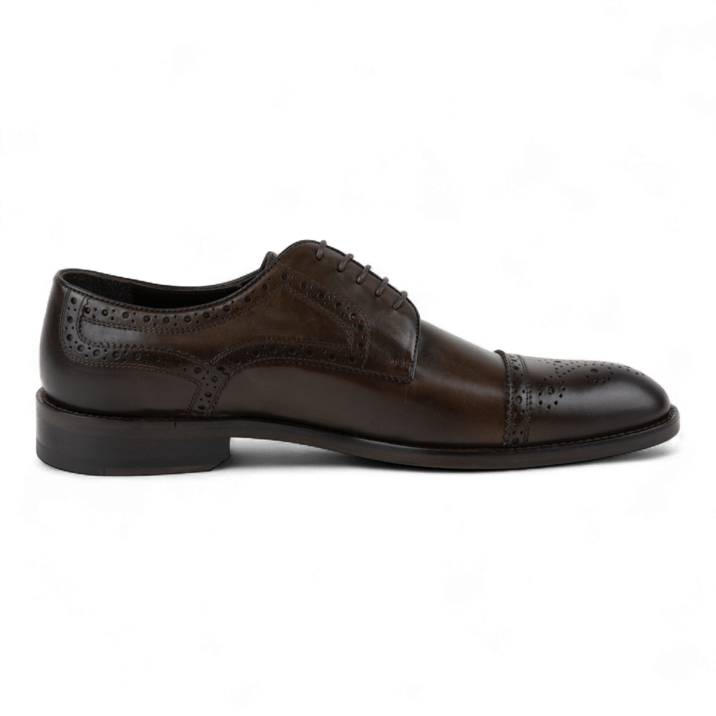 Men's Leather Brogue Derby Dress Shoes (Cicero Style) - Wear Sierra