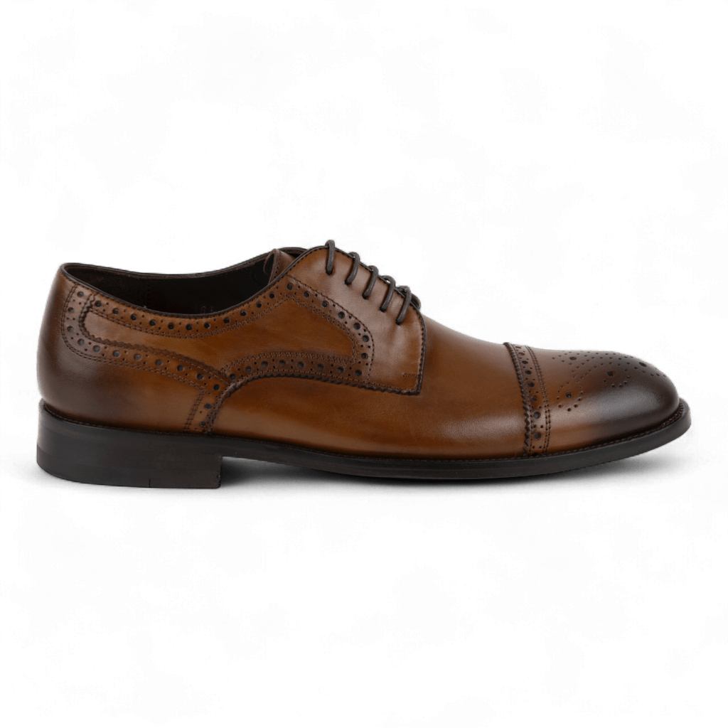 Men's Leather Brogue Derby Dress Shoes (Cicero Style) - Wear Sierra
