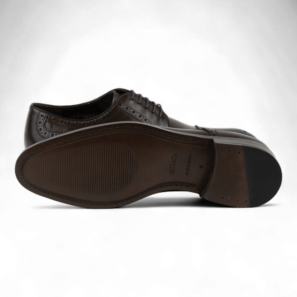 Men's Leather Brogue Derby Dress Shoes (Cicero Style) - Wear Sierra