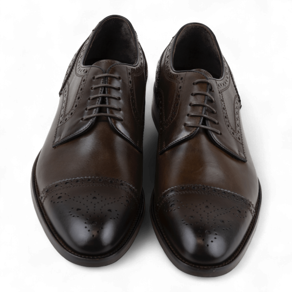 Men's Leather Brogue Derby Dress Shoes (Cicero Style) - Wear Sierra