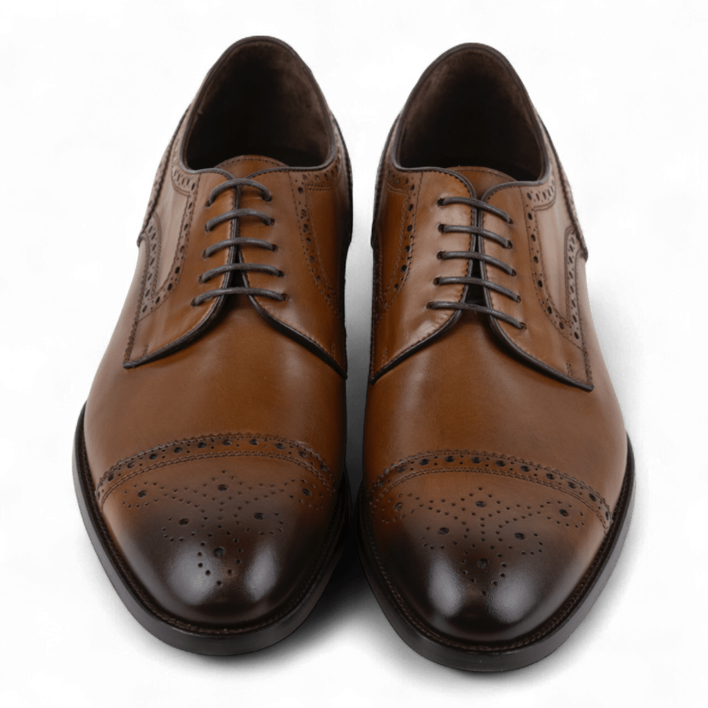 Men's Leather Brogue Derby Dress Shoes (Cicero Style) - Wear Sierra