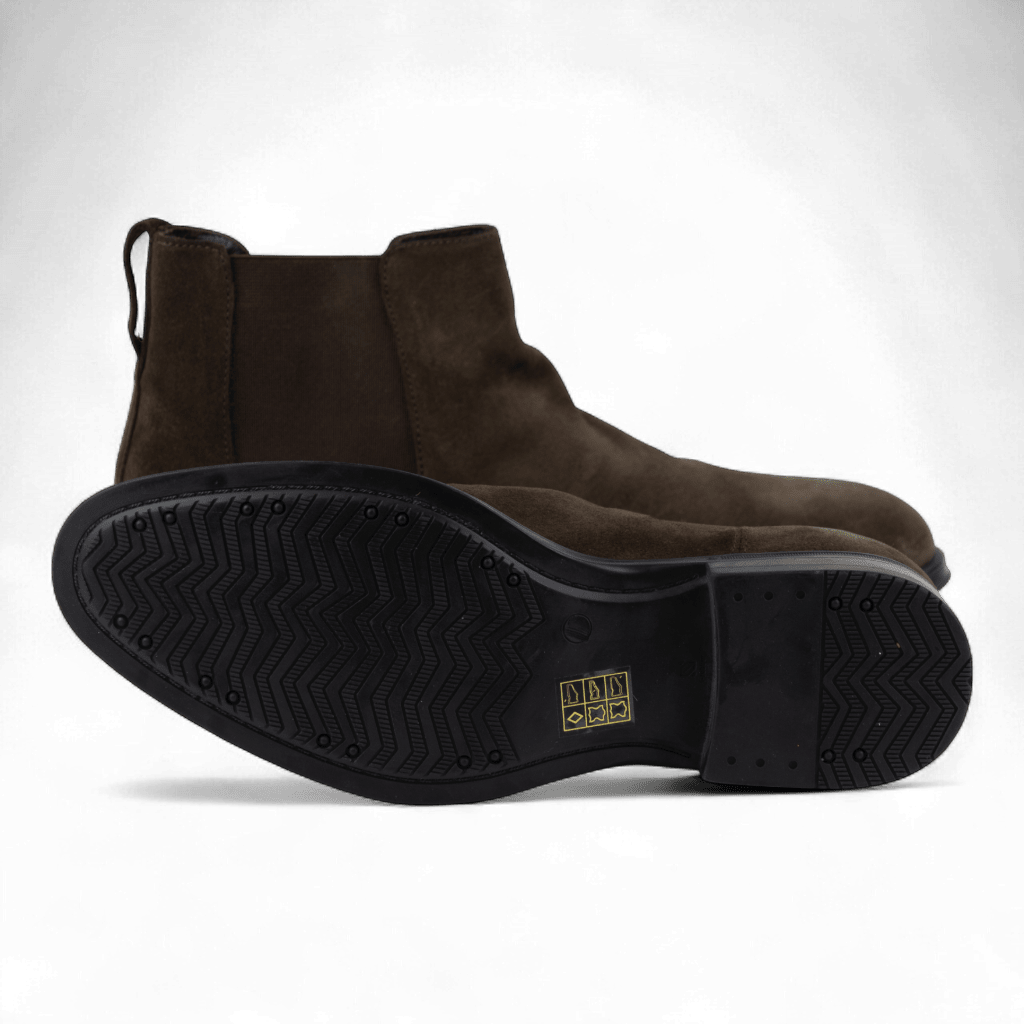 Men's Leather Slip on Ankle Boots in Brown or Black (Plato Style) - Wear Sierra