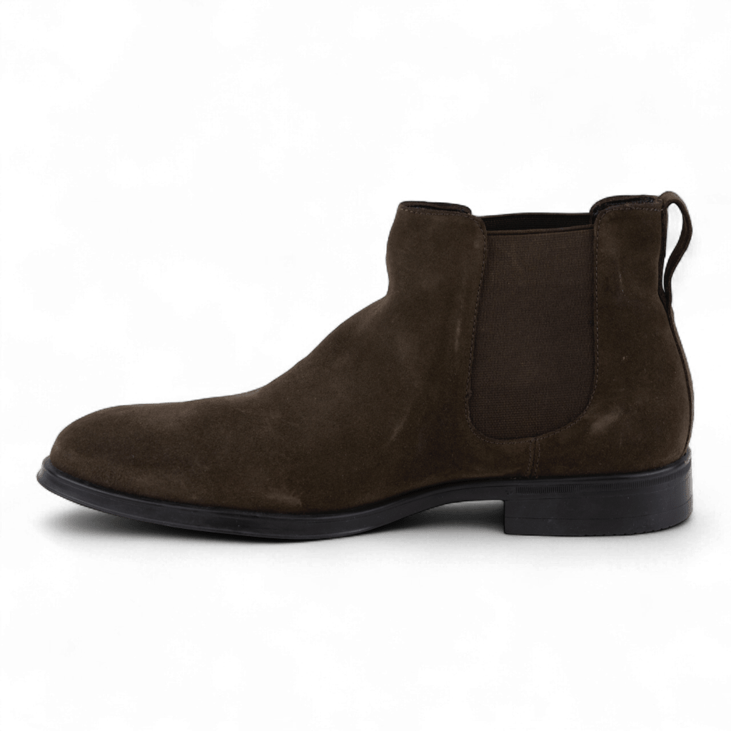 Men's Leather Slip on Ankle Boots in Brown or Black (Plato Style) - Wear Sierra
