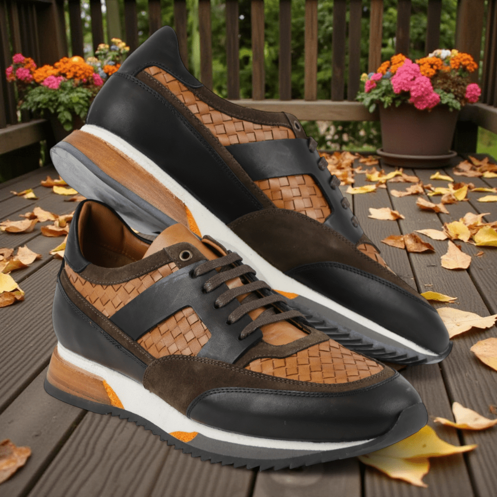 Men's Leather Sneakers - Great for the Office, Casual Days (Aristotle Style) - Wear Sierra