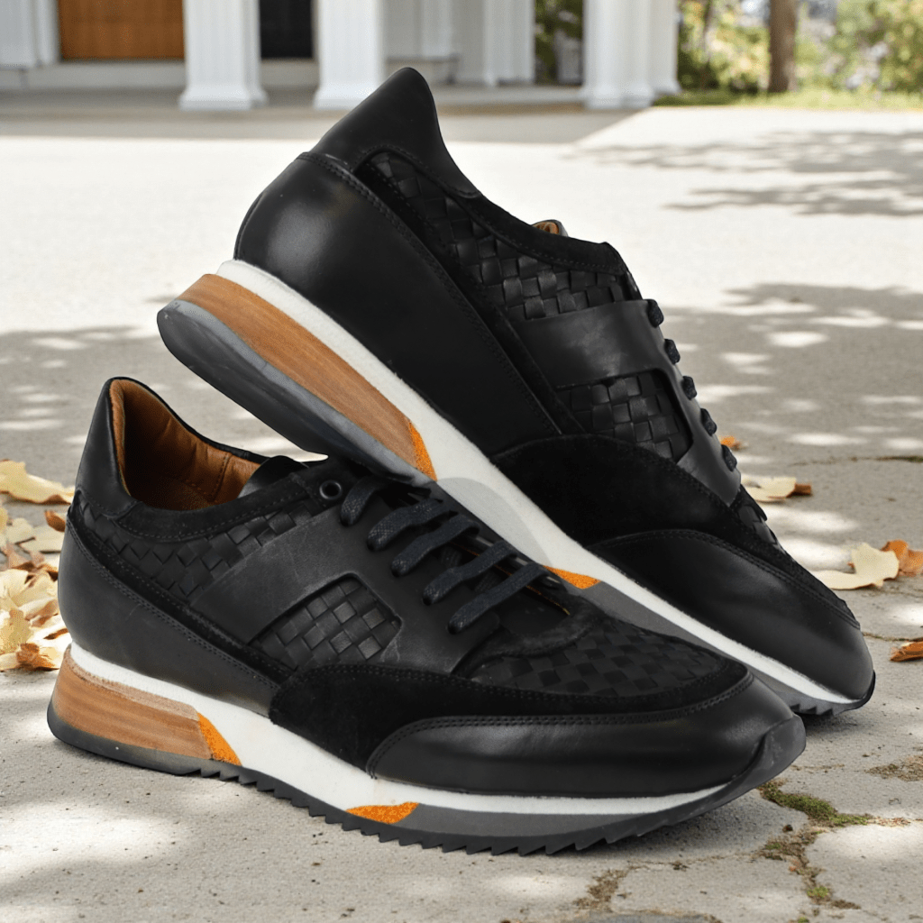 Men's Leather Sneakers - Great for the Office, Casual Days (Aristotle Style) - Wear Sierra