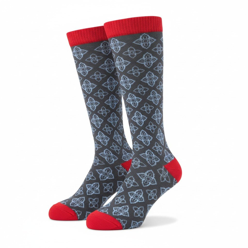 Men's Light Compression Knee High Socks - Great for Travel, Achy Tired Legs for Shoe Size 10-13 and Big & Tall Shoe Size 13-15 - Wear Sierra