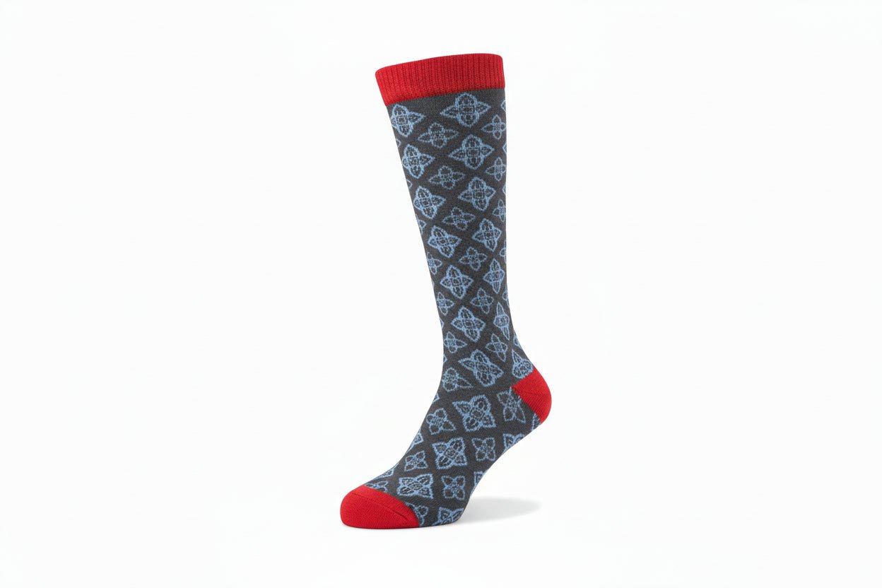 Men's Light Compression Knee High Socks - Great for Travel, Achy Tired Legs for Shoe Size 10-13 and Big & Tall Shoe Size 13-15 - Wear Sierra