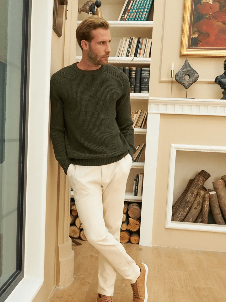 Men's Long-Sleeve Crewneck Mid-Weight Pullover Sweater in Many Popular Colors - Great Gift for Husband, Dad or Boyfriend - Wear Sierra