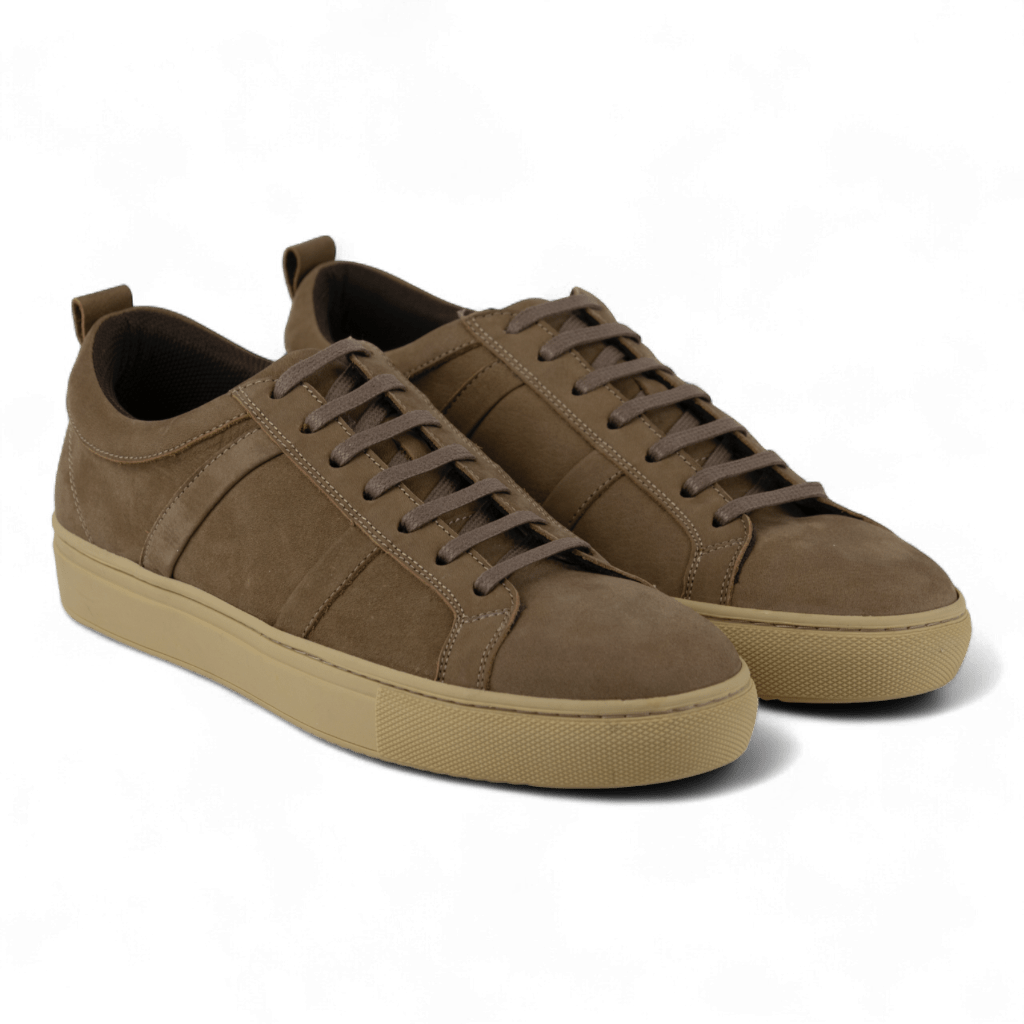 Men's Nubuck Leather Sneakers - Perfect for Casual Wear (Spinoza Style) - Wear Sierra