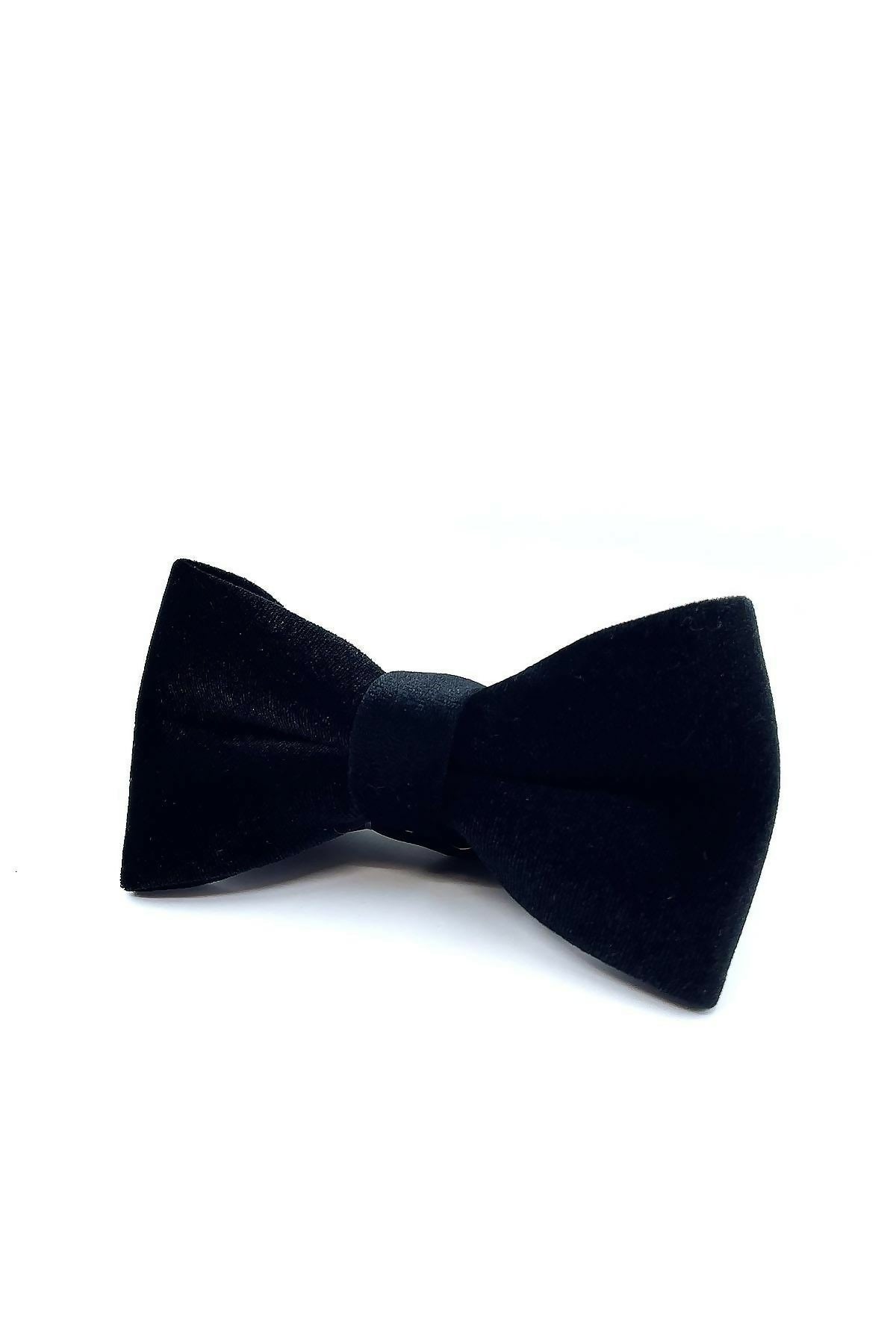 Men's Pre-Tied Stylish Black Velvet Bow Tie-For Wedding, Prom and Special Events, For Him - Wear Sierra