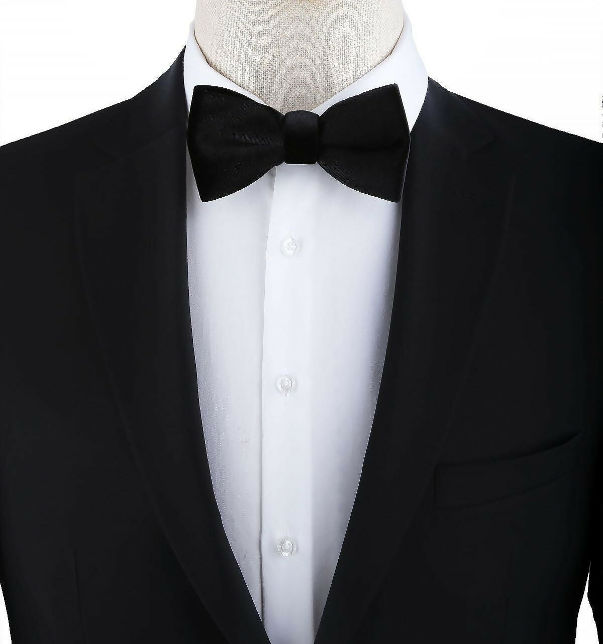 Men's Pre-Tied Stylish Black Velvet Bow Tie-For Wedding, Prom and Special Events, For Him - Wear Sierra