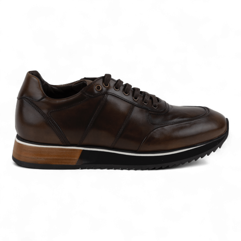 Men's Sporty Casual Dress Shoes in all Leather (Zeno Style) - Wear Sierra