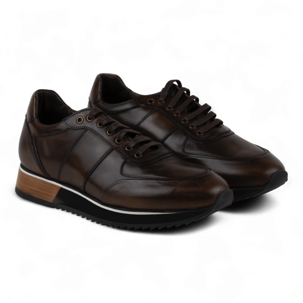 Men's Sporty Casual Dress Shoes in all Leather (Zeno Style) - Wear Sierra