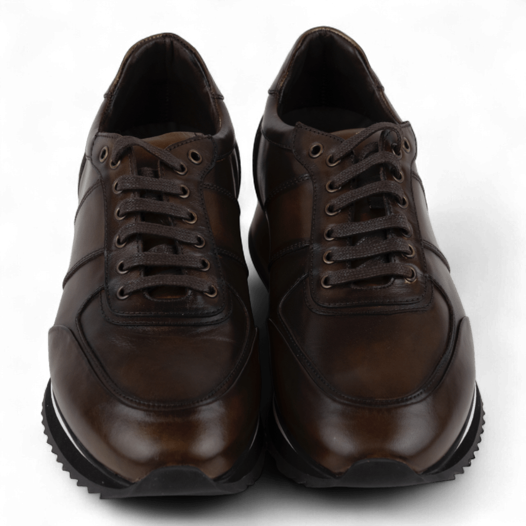 Men's Sporty Casual Dress Shoes in all Leather (Zeno Style) - Wear Sierra