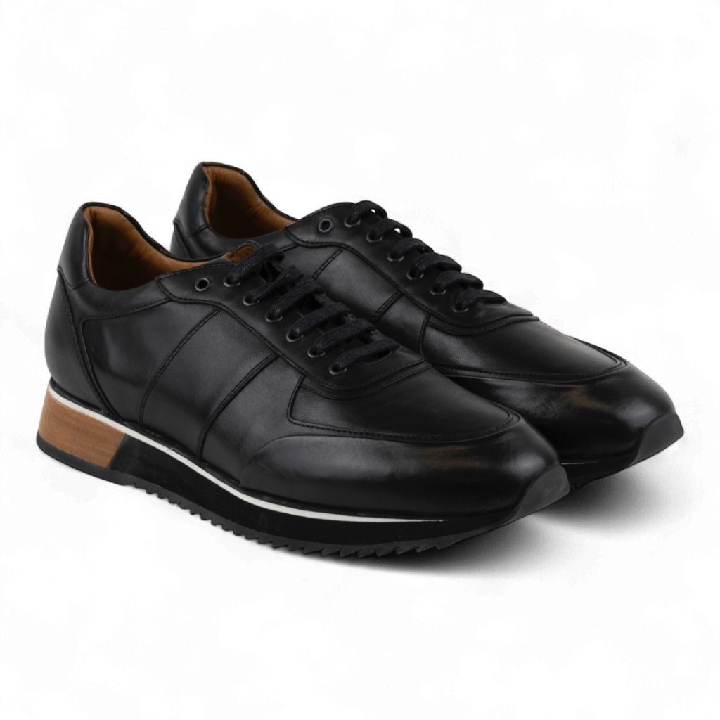 Men's Sporty Casual Dress Shoes in all Leather (Zeno Style) - Wear Sierra