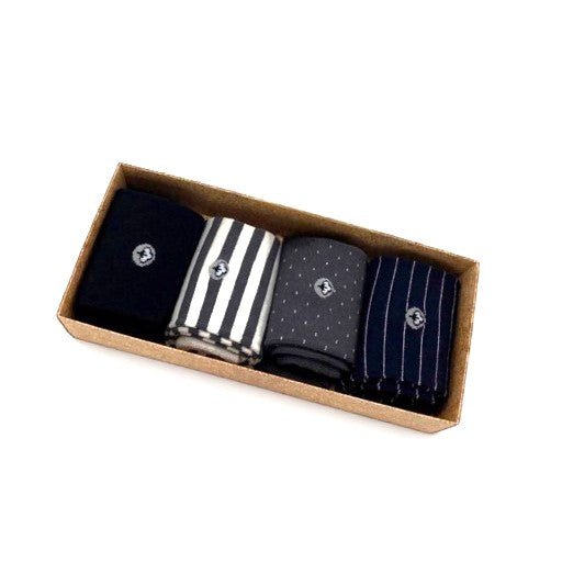 Men’s Viscose Crew Dress Socks – Breathable, Soft & Silky Comfort - 4 Pair Boxed Set - Ready for Gift Giving! - Wear Sierra