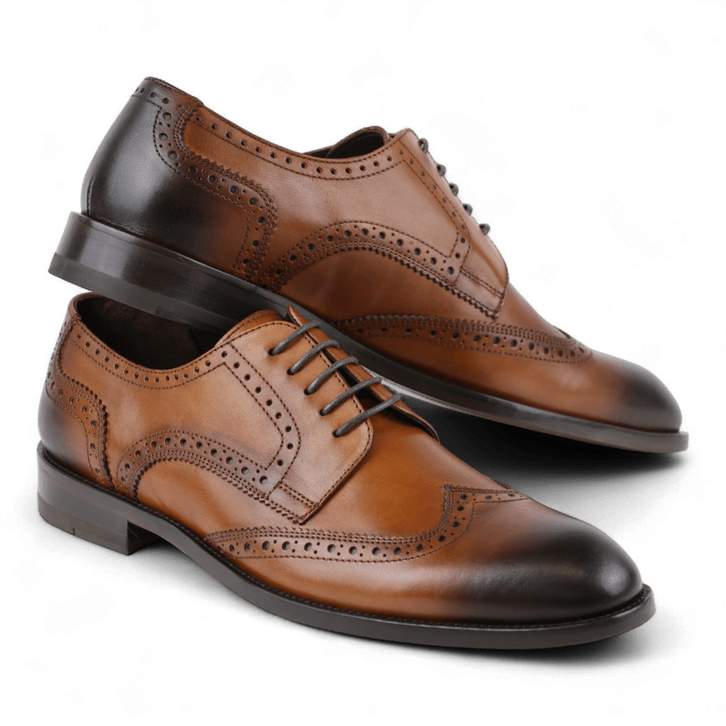 Men's Wingtip Dress Shoes in All Leather (Plotinus Style) - Wear Sierra