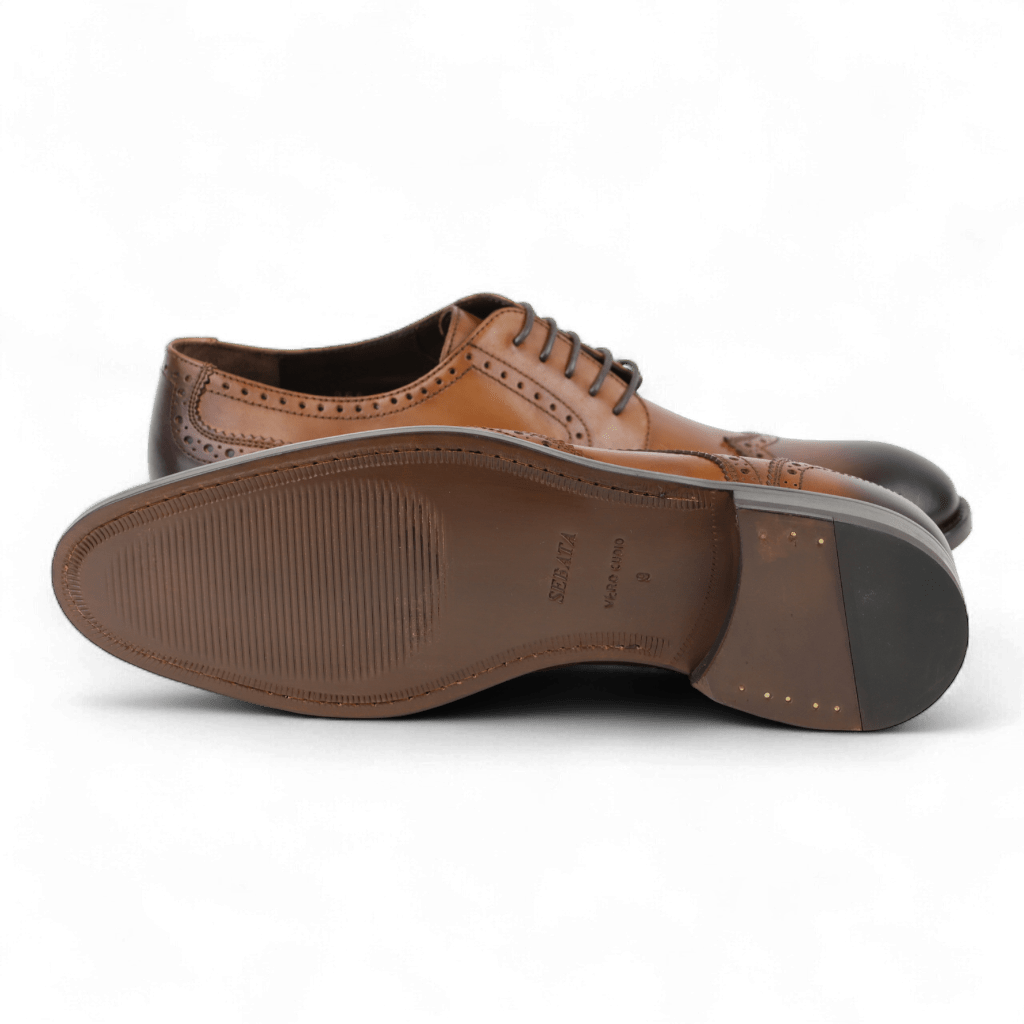 Men's Wingtip Dress Shoes in All Leather (Plotinus Style) - Wear Sierra