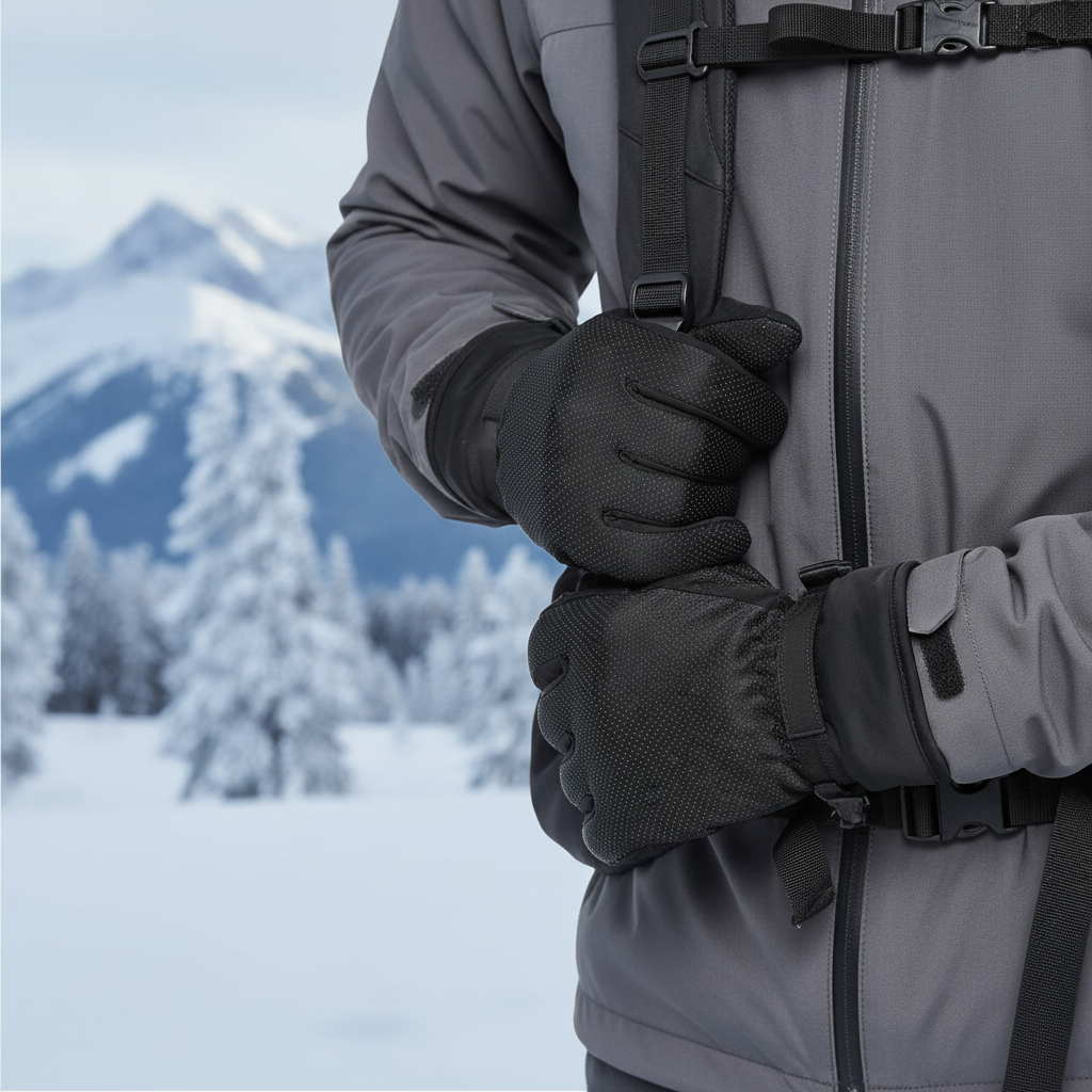Men's Waterproof Winter Gloves – Warm, Adjustable, Custom Wrist Strap & Anti-Slip Grip