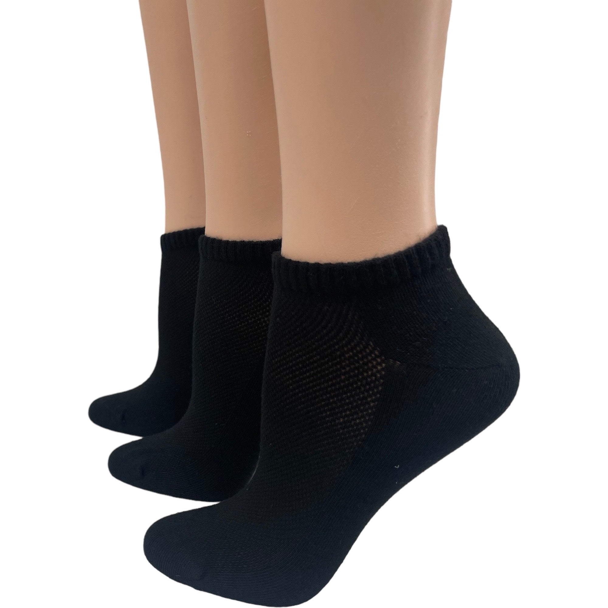 Men’s & Women’s Performance Ankle Socks – COOLMAX® Breathable Black Anklet Socks, 3-Pack - Wear Sierra