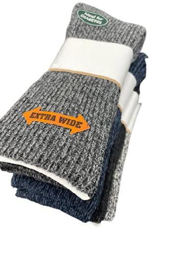 Men's Wool Crew Socks with Extra Wide Calf - Great for Outdoors - Wear Sierra