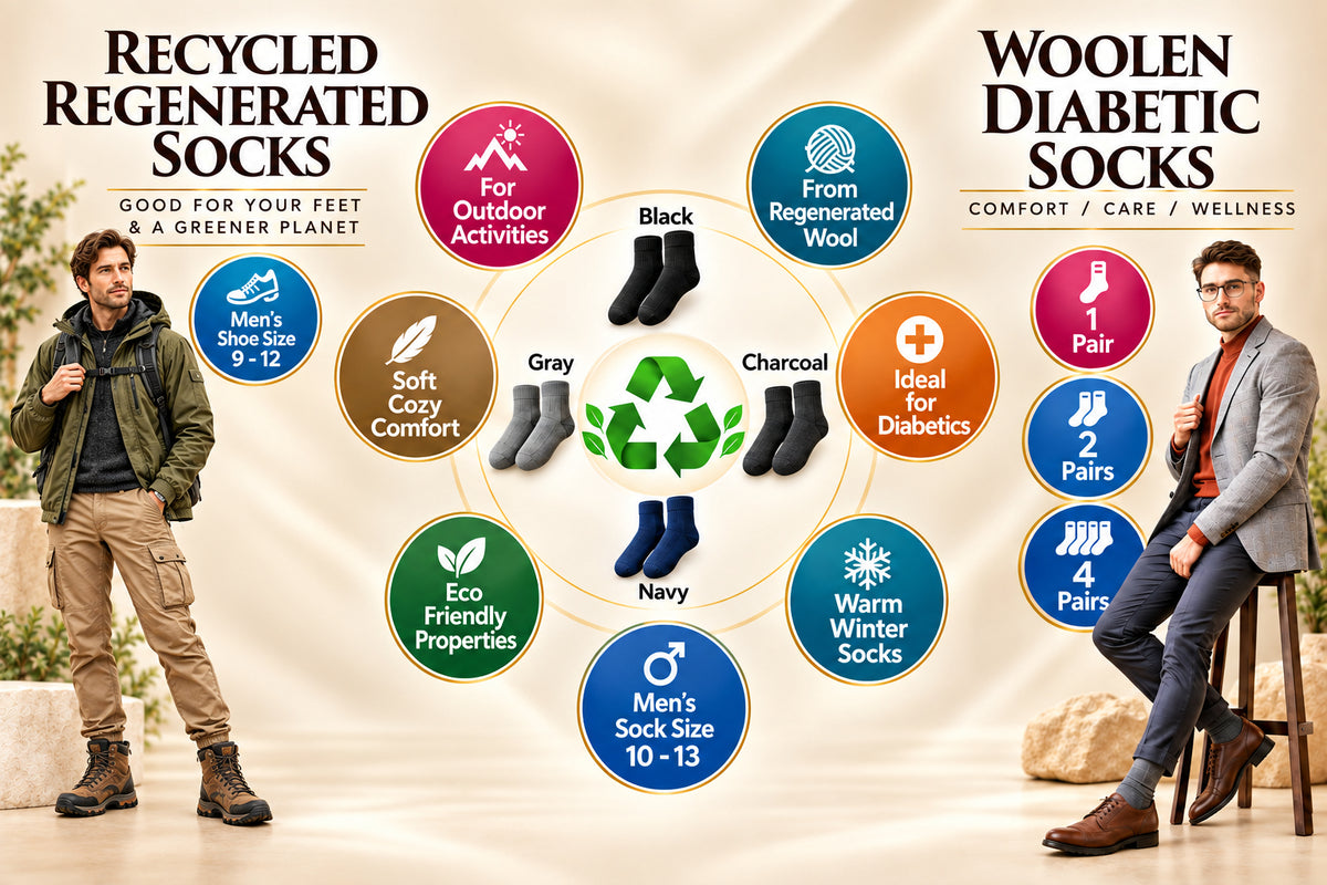 Men's Wool Wide-Calf Outdoor Socks – Warm Heavy-Gauge Rib Knit