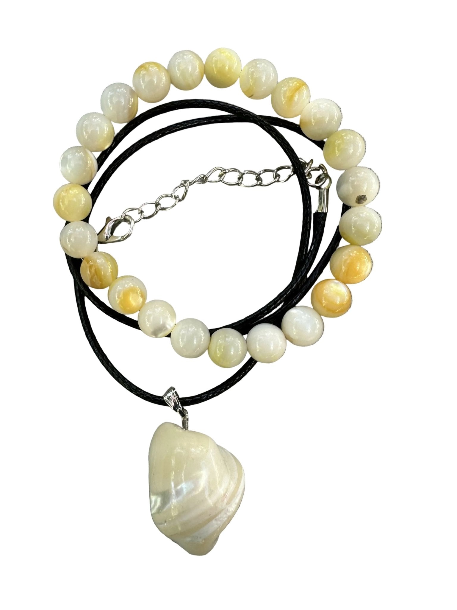 Mother of Pearl Natural Stone Bracelet with Matching Necklace - Wear Sierra