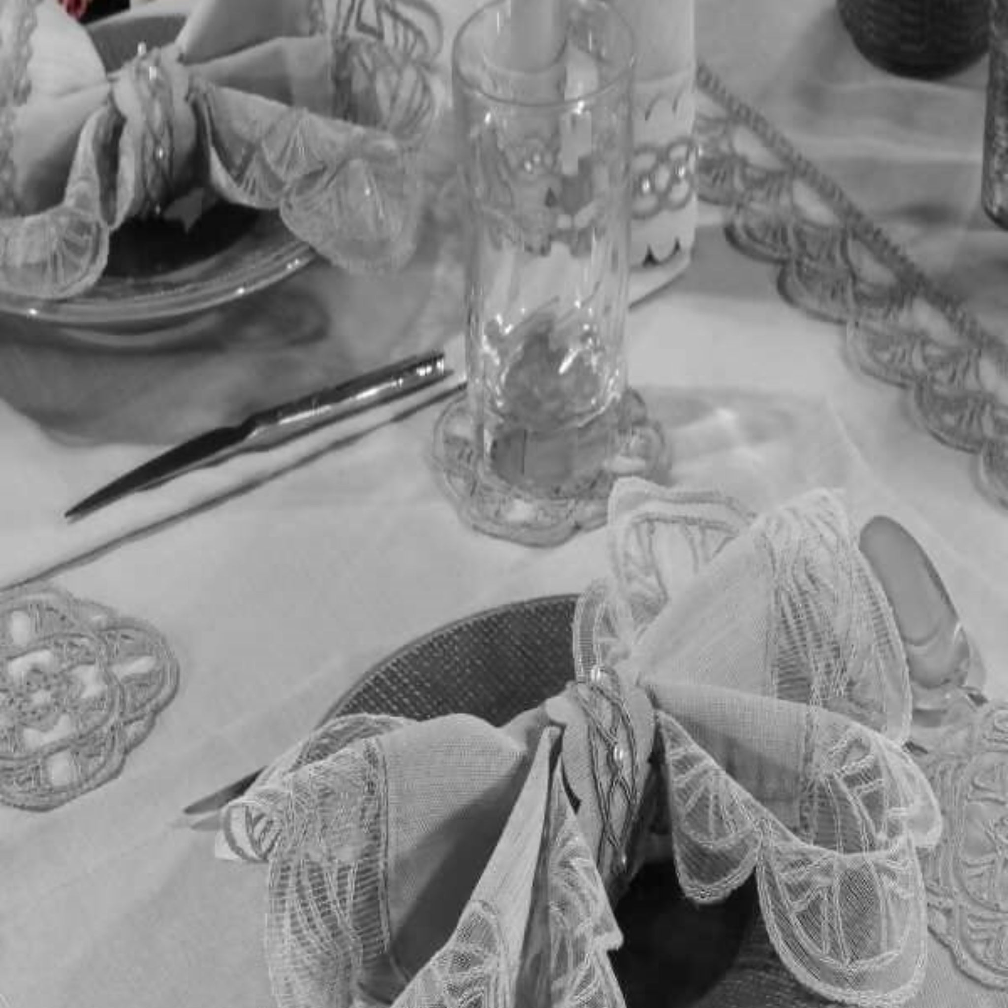 Lace Tablecloth for Wedding Gift or Anniversary, Family Gatherings, or Housewarming Gift, 26-Piece Farmhouse Style Set - Wear Sierra