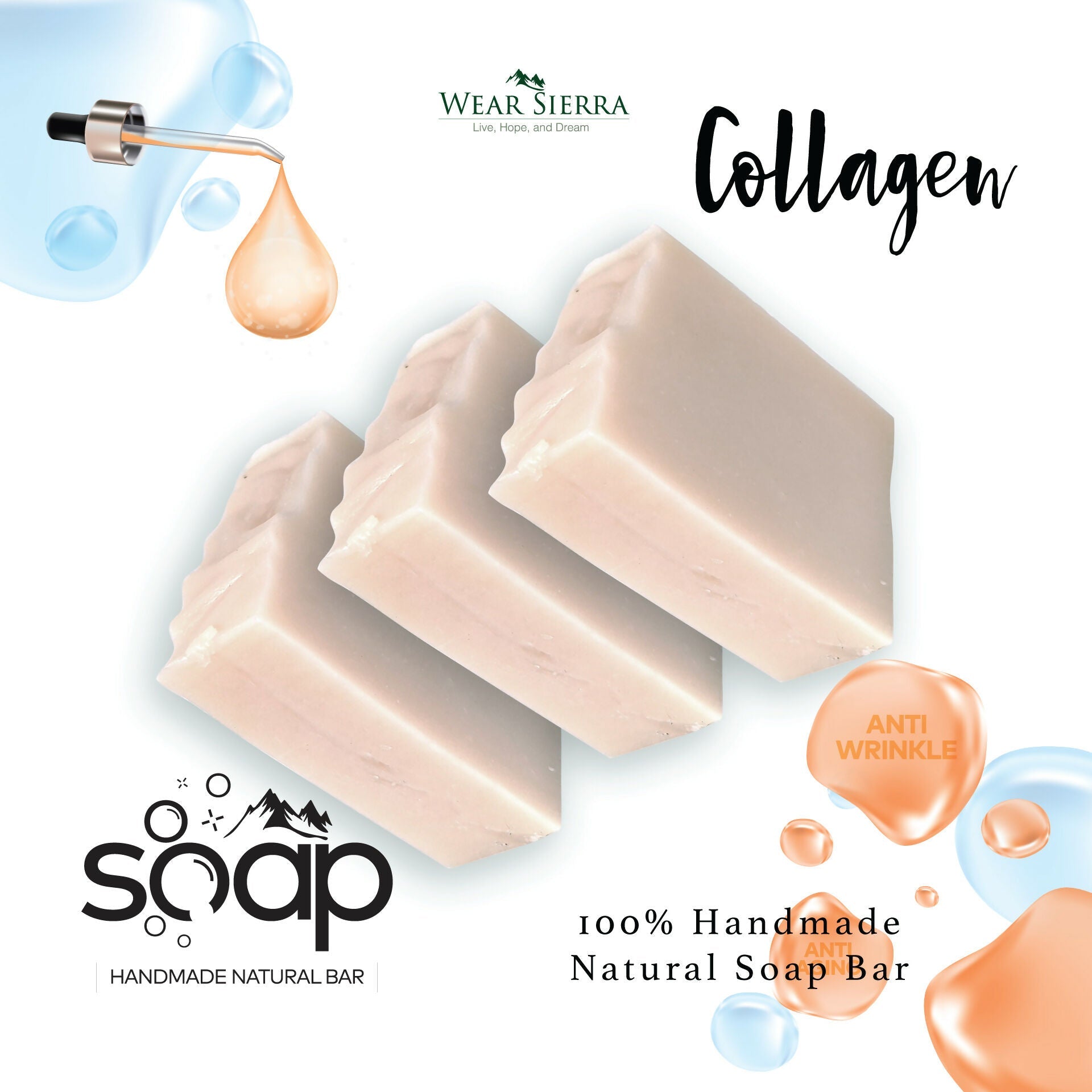 Natural, Handmade Collagen Soap Bar Pack Of 2, Naturally Anti-Aging Beauty Bars, Gift For Herhandmade - Wear Sierra