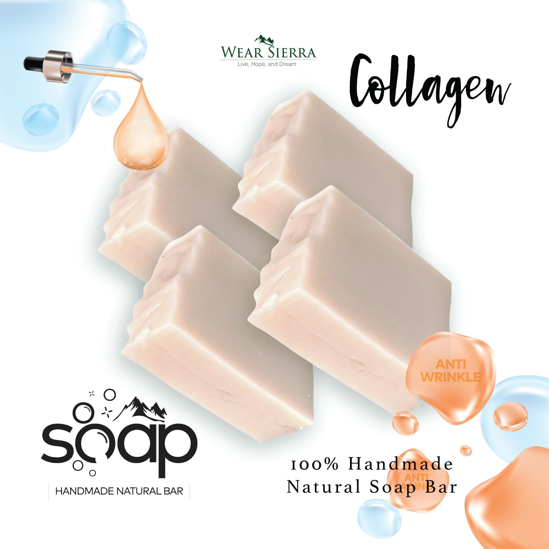 Natural, Handmade Collagen Soap Bar Pack Of 2, Naturally Anti-Aging Beauty Bars, Gift For Herhandmade - Wear Sierra