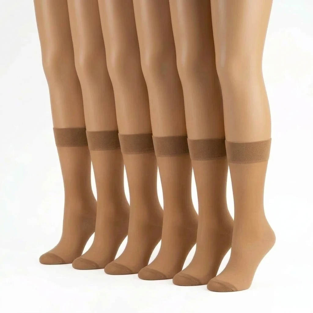 Women's Sheer Ankle Highs 6-Pack Regular & Queen Sizes
