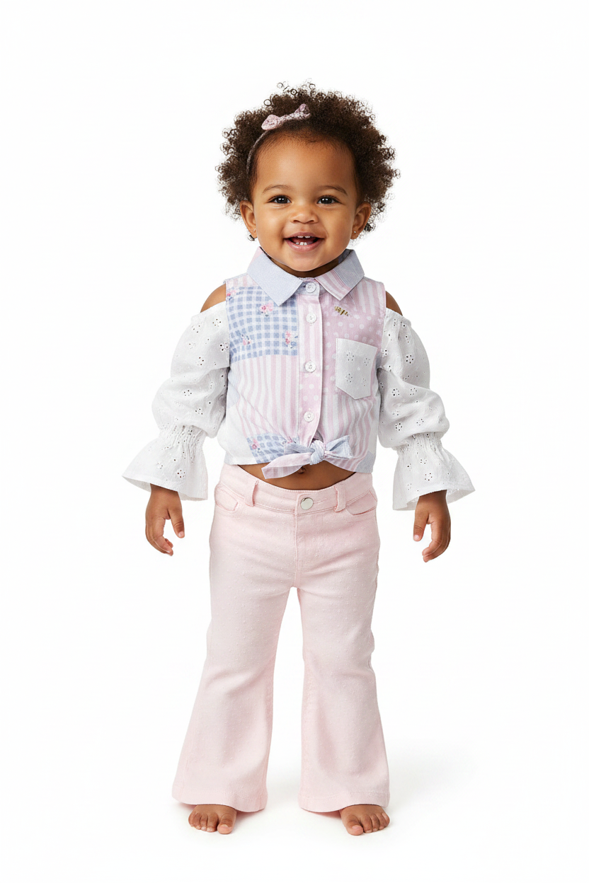 Infant and Toddler Girls' Shirt and Pants 2-Piece Outfit Great for Spring and Summer