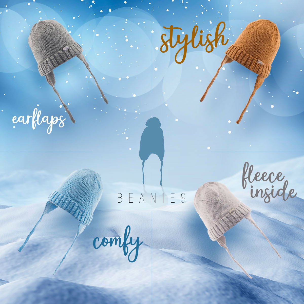 Newborn & Infant Knitted Winter Beanie With Earflaps For Boys - Wear Sierra