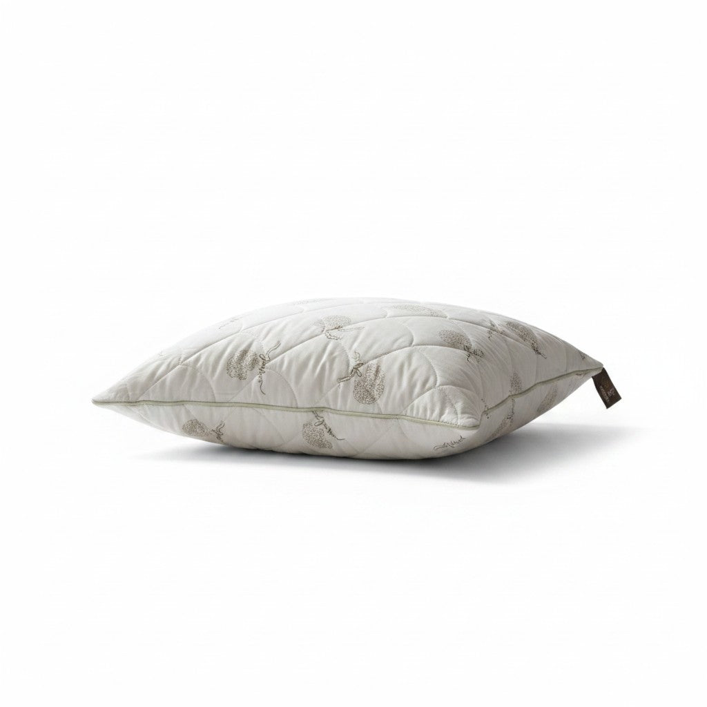 100% New Zealand Wool Filled Duvetta Pillow Natural Bed Pillow with Protector Cover Standard Size (20" × 28") Hypoallergenic & Breathable - 1 Pillow