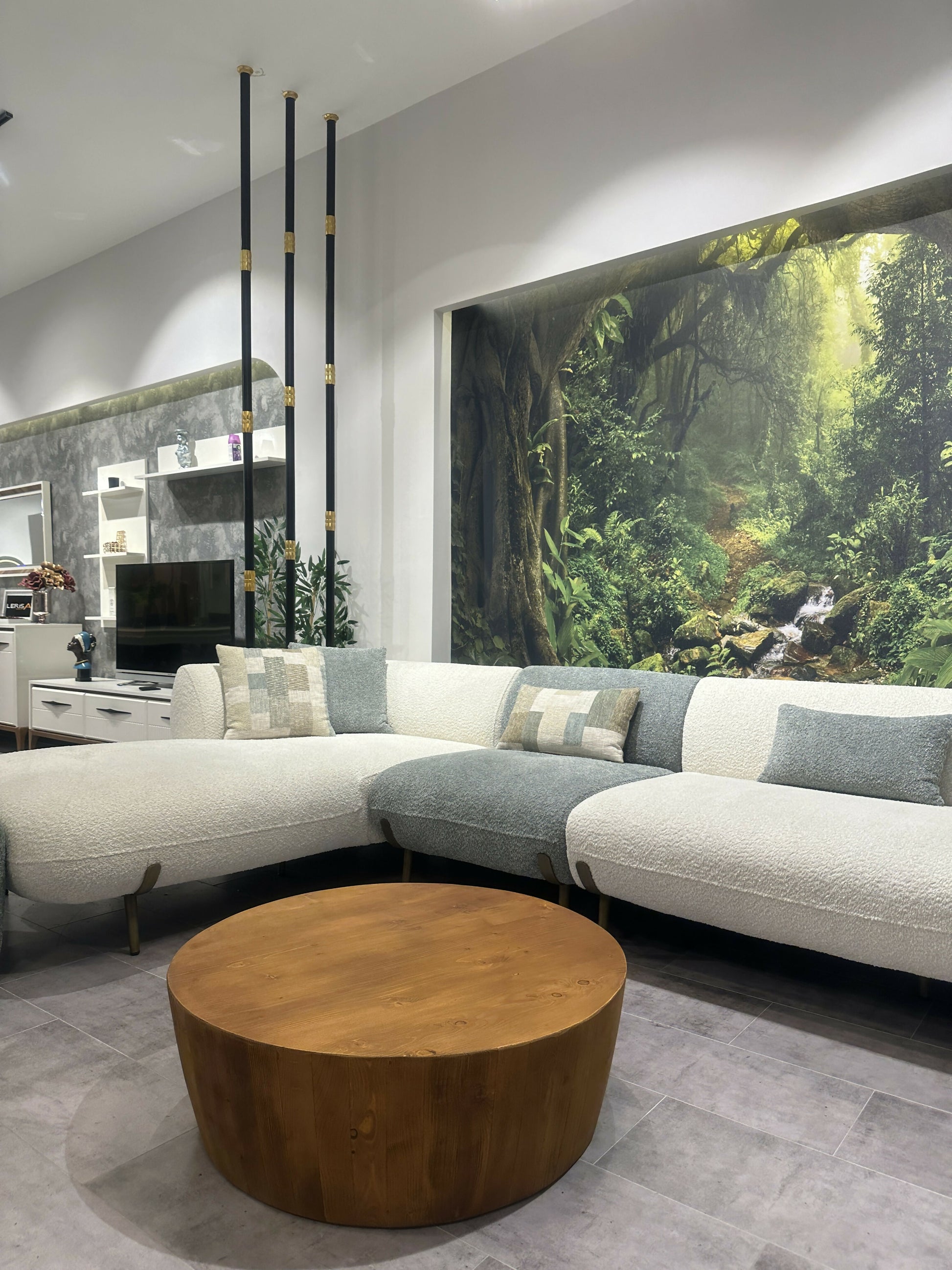 Modern living room with sectional sofa.
