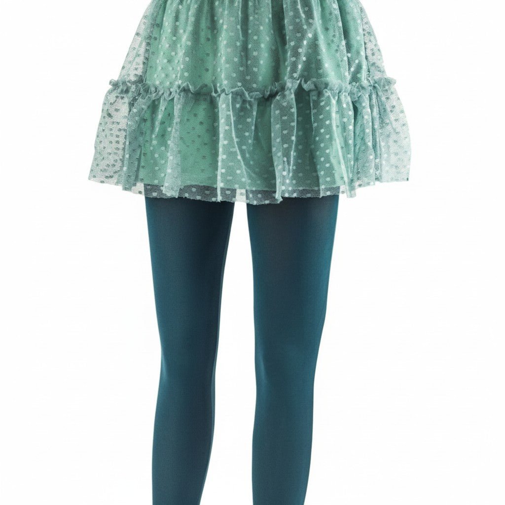 Nylon Tights for Girls in Green - Perfect for School Uniforms, Dance in 1 Pair Packs - Wear Sierra