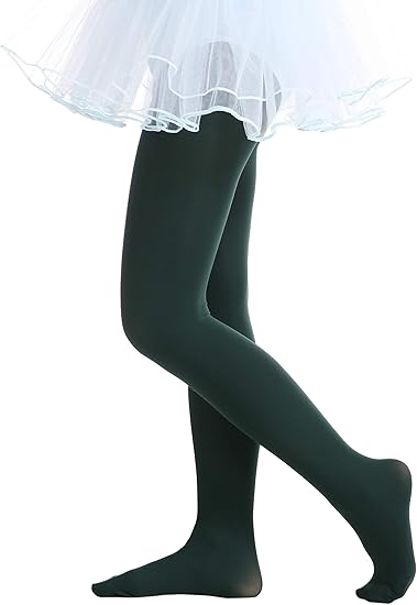 Nylon Tights for Girls in Green - Perfect for School Uniforms, Dance in 1 Pair Packs - Wear Sierra
