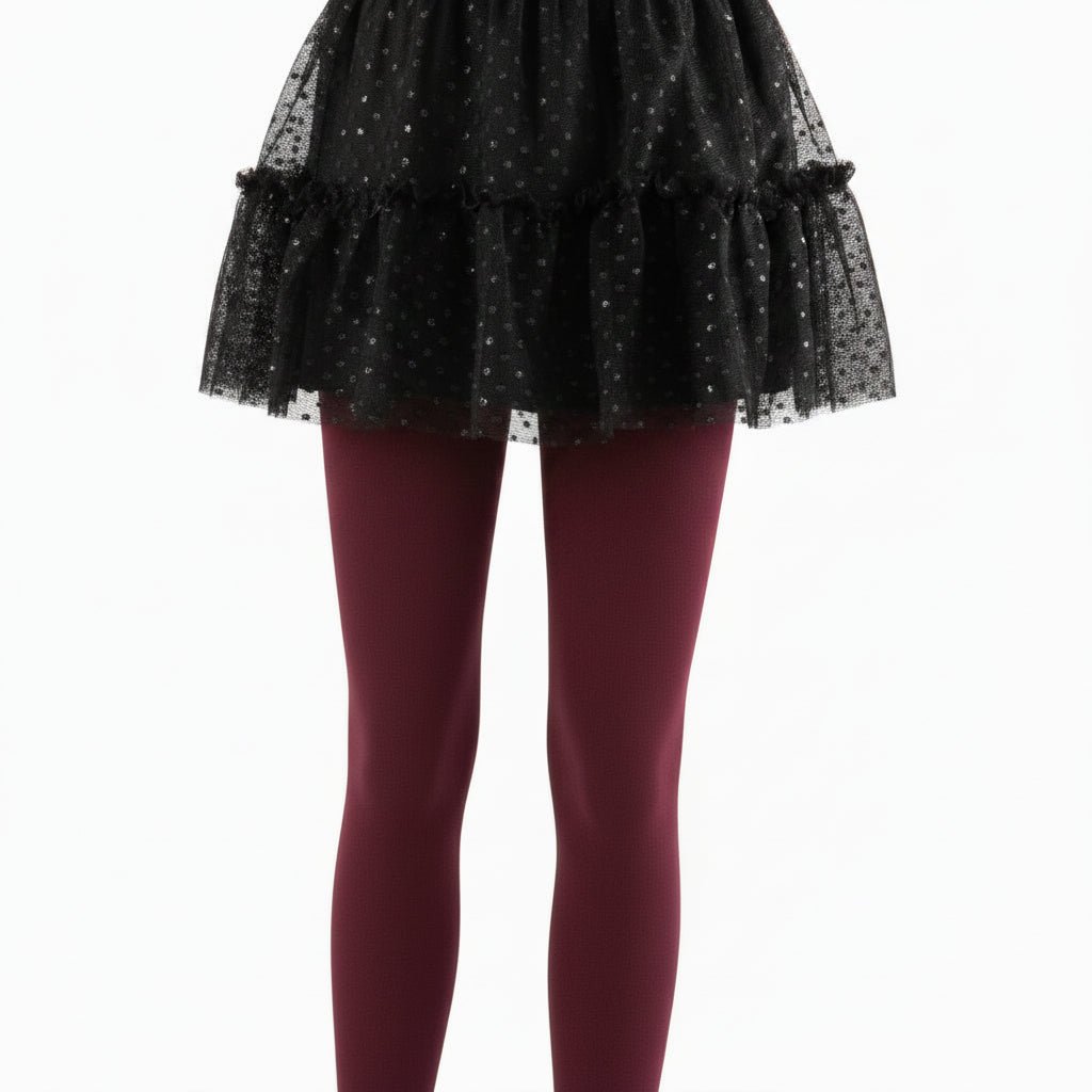 Nylon Tights for Girls in Maroon - Perfect for School Uniforms, Dance in 1 Pair Packs - Wear Sierra