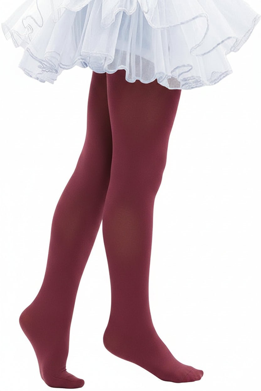 Nylon Tights for Girls in Maroon - Perfect for School Uniforms, Dance in 1 Pair Packs - Wear Sierra