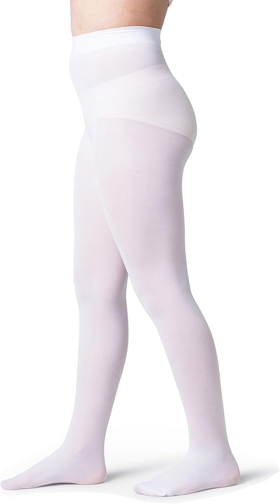 Nylon Tights for Girls in White - Perfect for School Uniforms, Dance in 1 Pair Packs - Wear Sierra