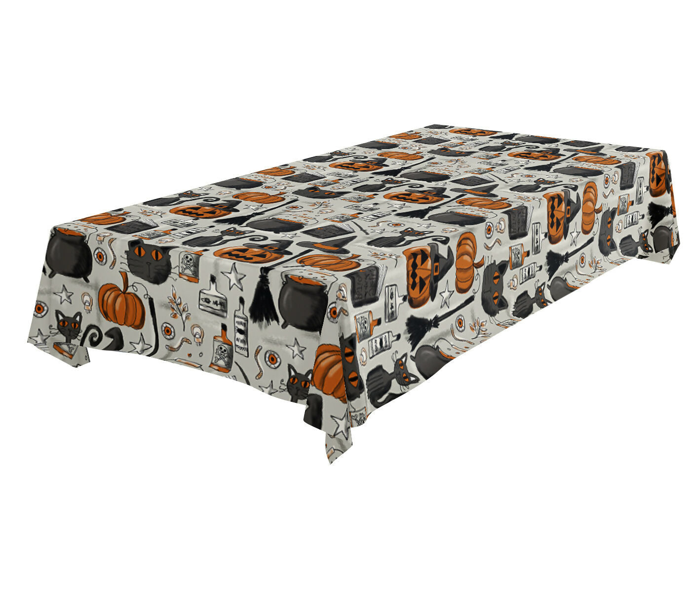 Halloween Tablecloth – Stain Resistant Fabric, Wrinkle-Free Table Cover for Dining Room or Kitchen Decor