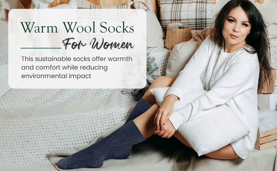 Over-The-Knee Wool Blend Socks for Women - Great for Outdoor Activities, Hiking, Skiing, Yard Work - Wear Sierra